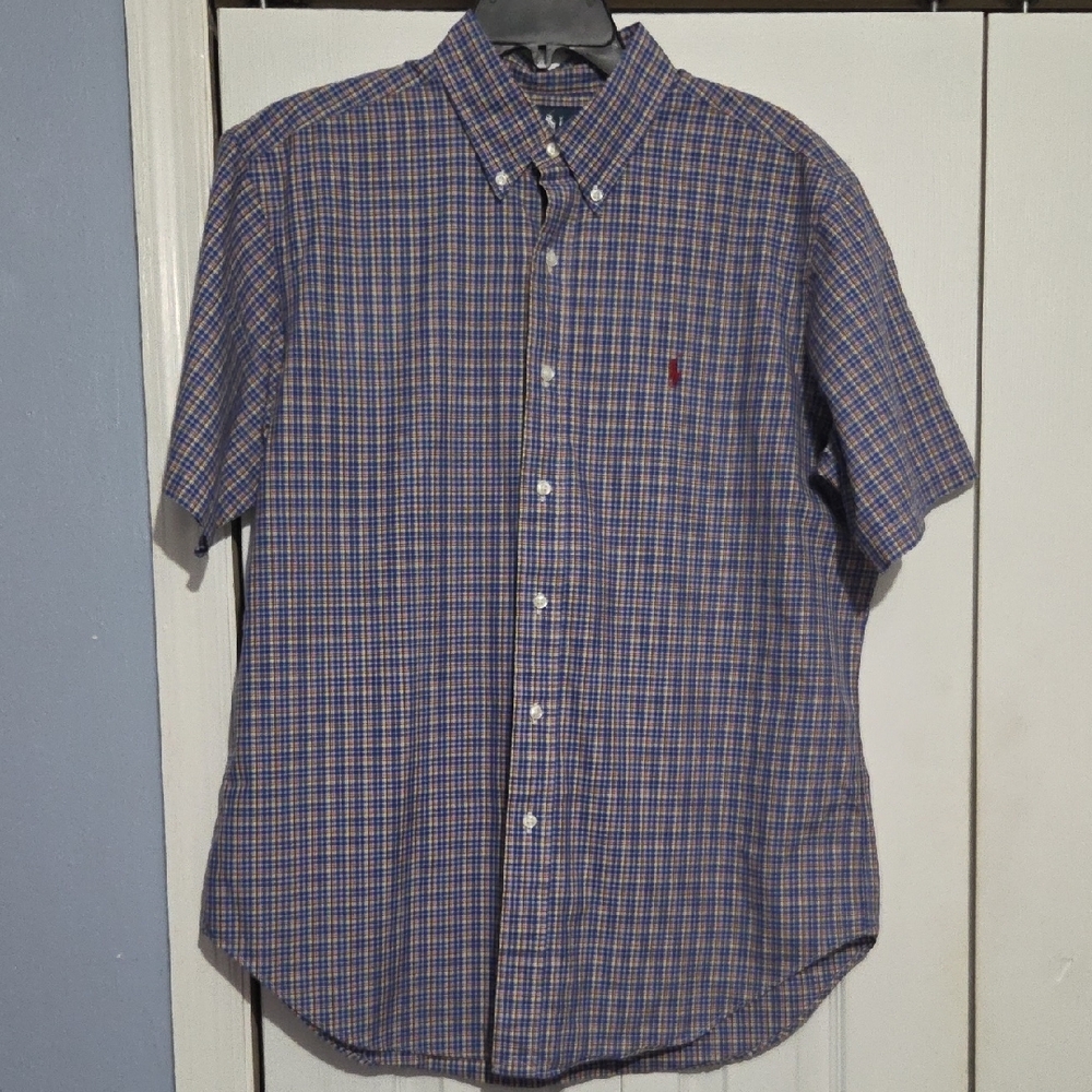 Ralph Lauren Blue and Yellow Plaid Short Sleeve Shirt